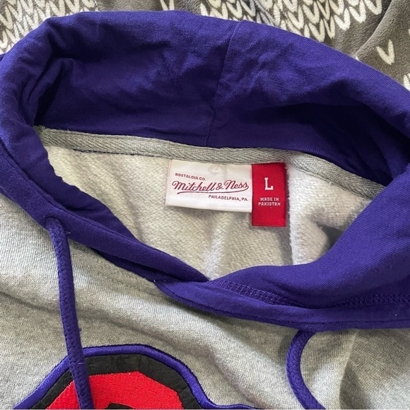 Mitchell & Ness EUC Toronto Raptors Purple & Grey Pullover Hoodie Large - Picture 5 of 6